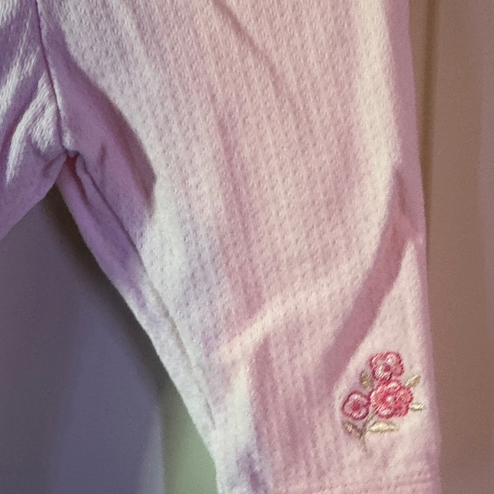 Baby Girl Pink 2 piece set with Floral Embroidery - Picture 9 of 12